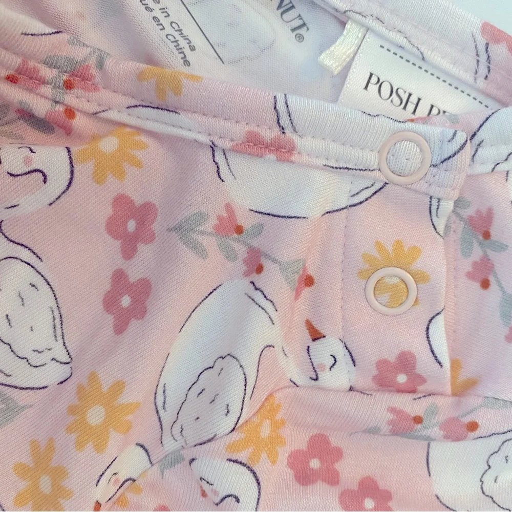 Posh Peanut Swan Bamboo Leotard Onesie With TuTu Size 2T